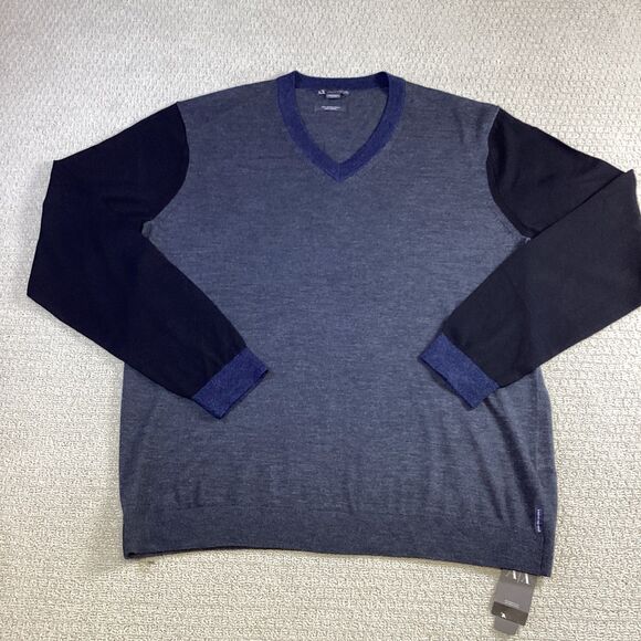 Armani Exchange Other - Armani Exchange Mens Merino Wool V Neck Sweater Dark Grey Blue Size XXL NWT